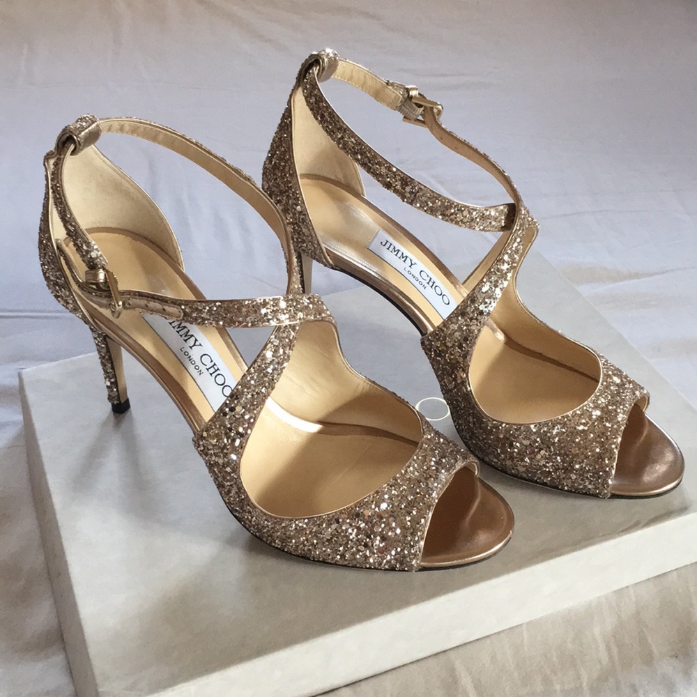Jimmy Choo - Emily 85 Glitter Sandal